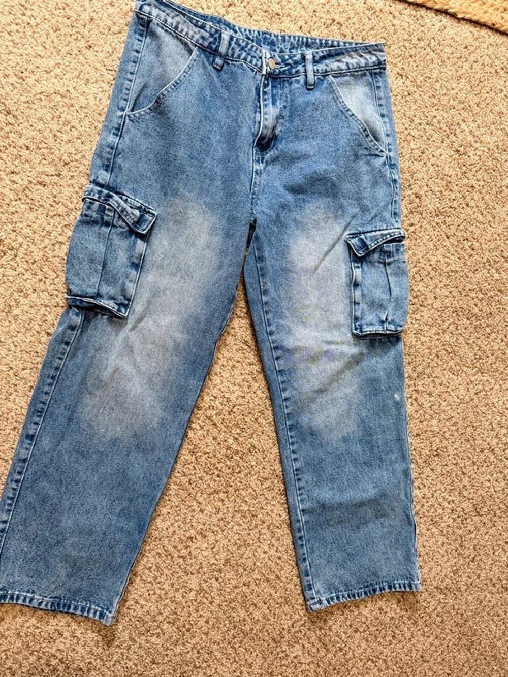 3 for $9 Shein m cargo denim jeans, 3419